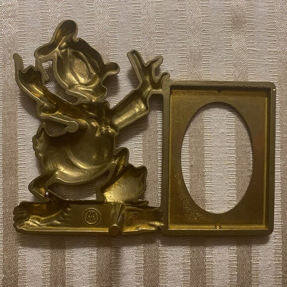 DISNEY DONALD DUCK BRASS STANDING PICTURE FRAME VINTAGE DISNEY PRODUCTIONS - Picture 2 of 5